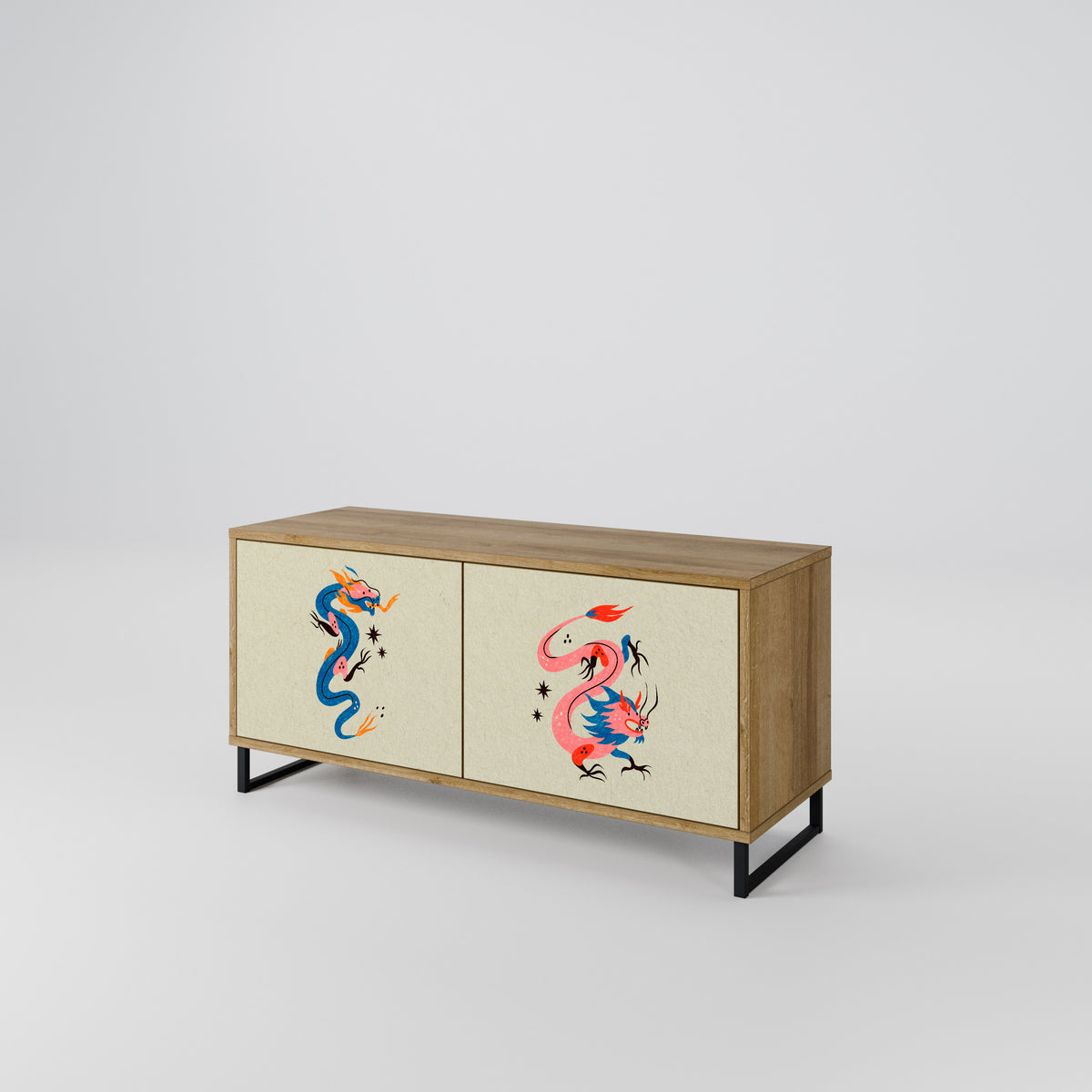 MYTHOLOGICAL CREATURES Compact 2-Door TV Cabinet