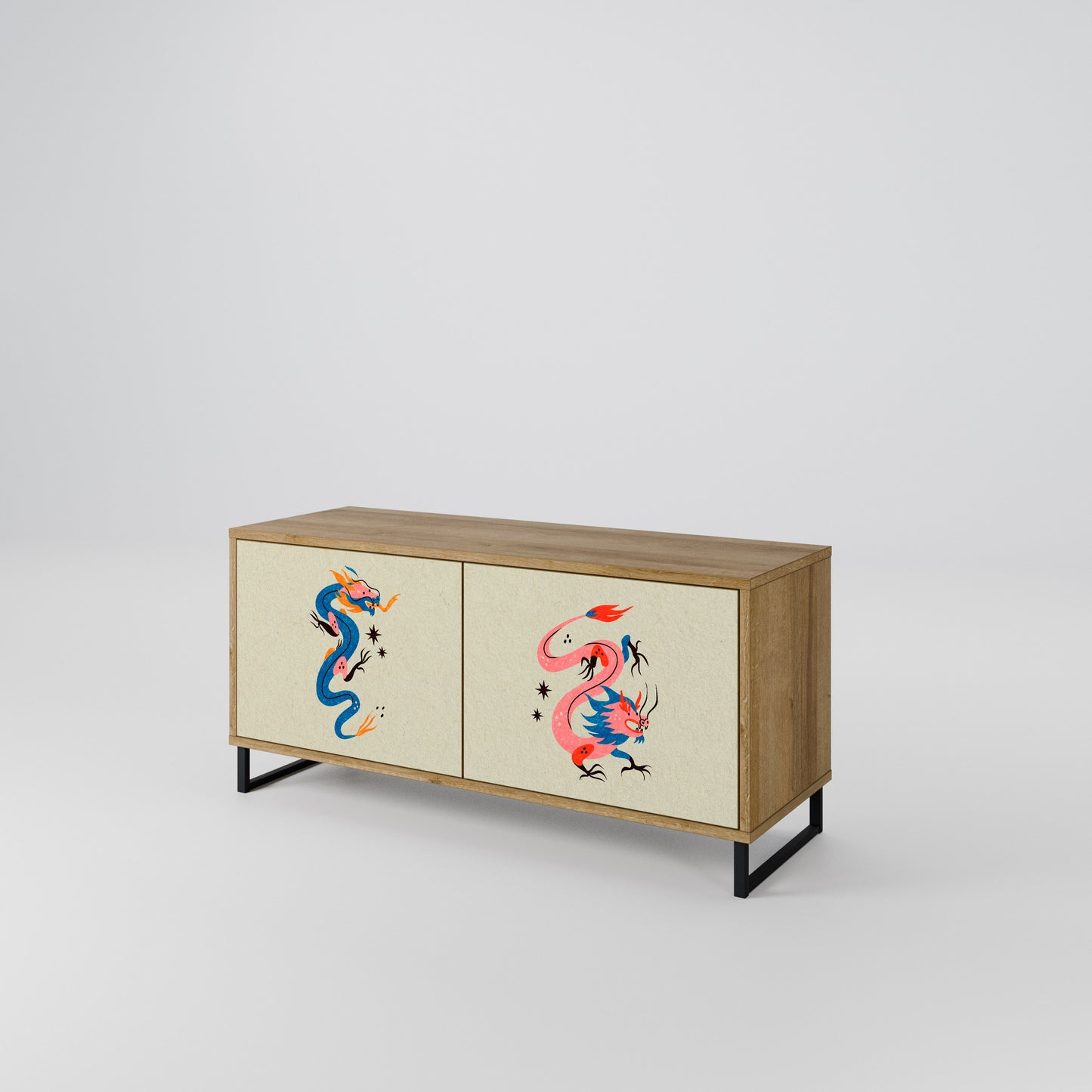 MYTHOLOGICAL CREATURES Compact 2-Door TV Cabinet