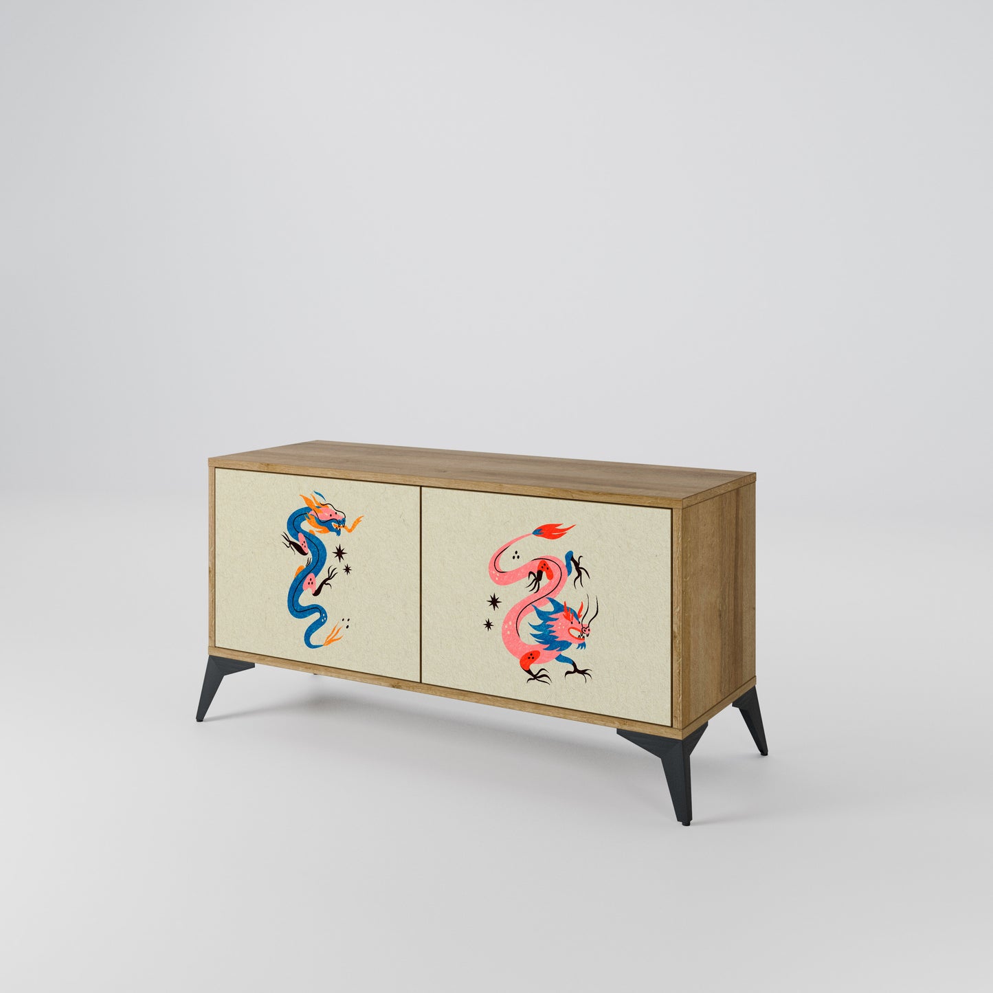 MYTHOLOGICAL CREATURES Compact 2-Door TV Cabinet