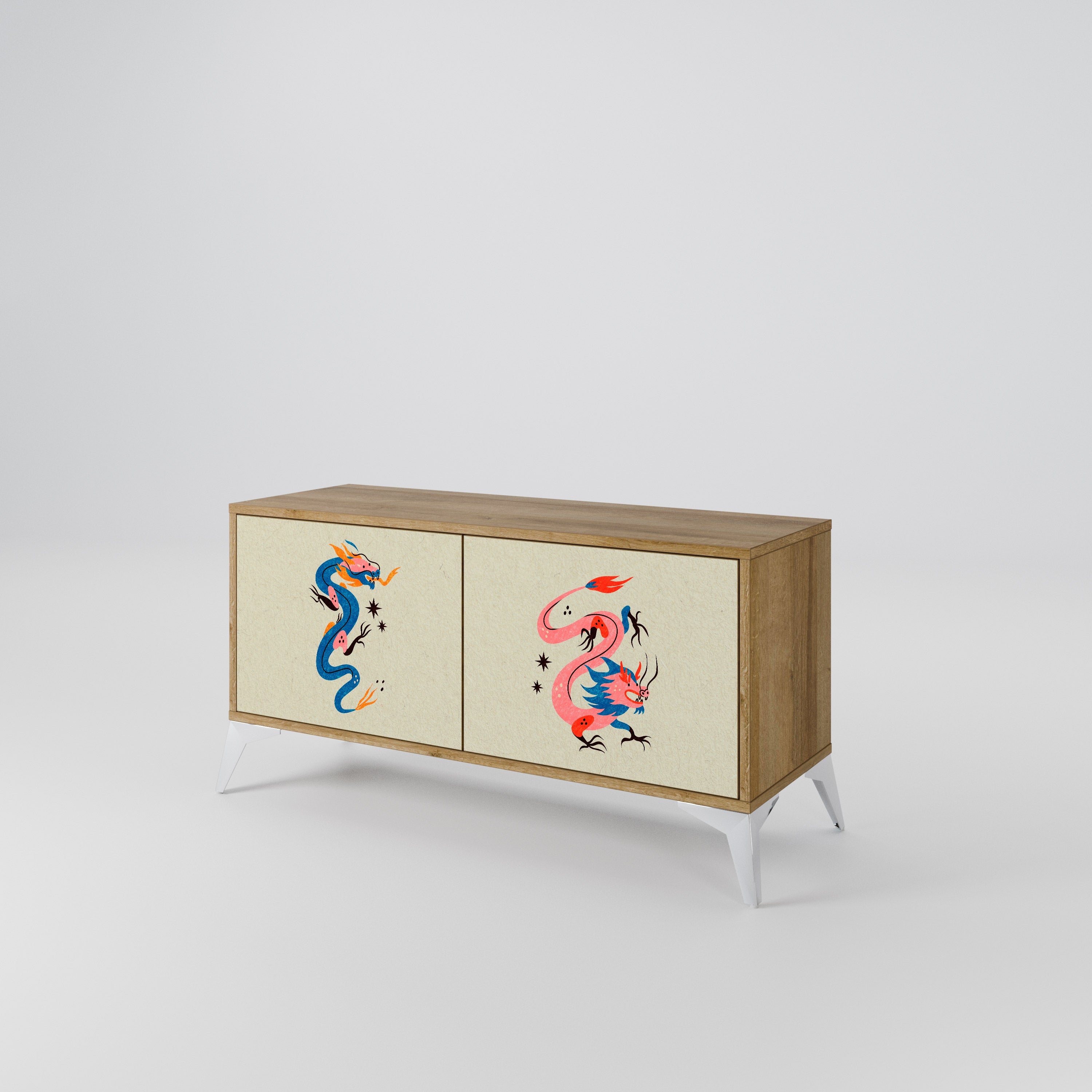 MYTHOLOGICAL CREATURES Compact 2-Door TV Cabinet