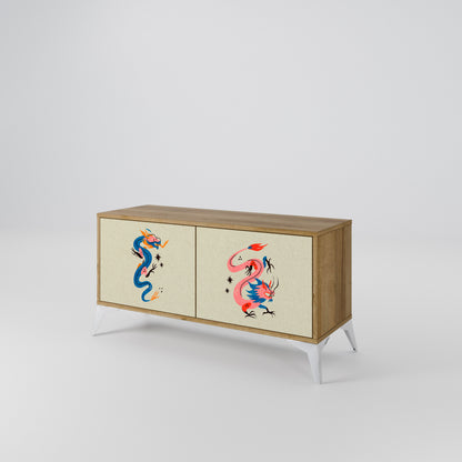 MYTHOLOGICAL CREATURES Compact 2-Door TV Cabinet