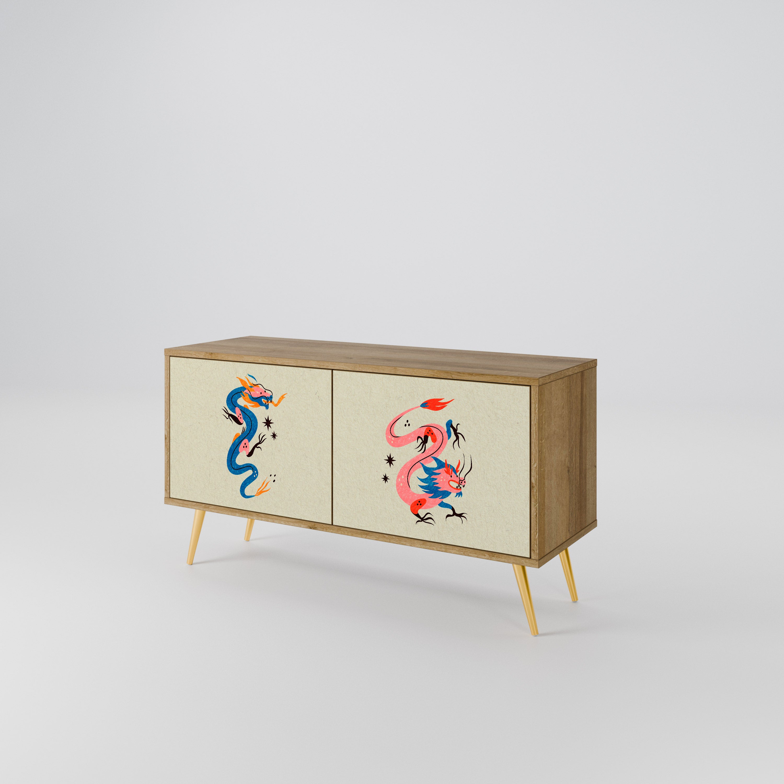 MYTHOLOGICAL CREATURES Compact 2-Door TV Cabinet