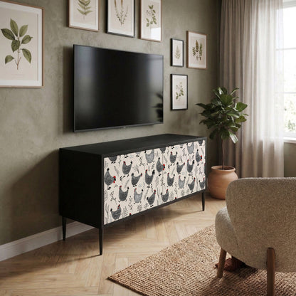 HAPPY HENS Compact 2-Door TV Cabinet