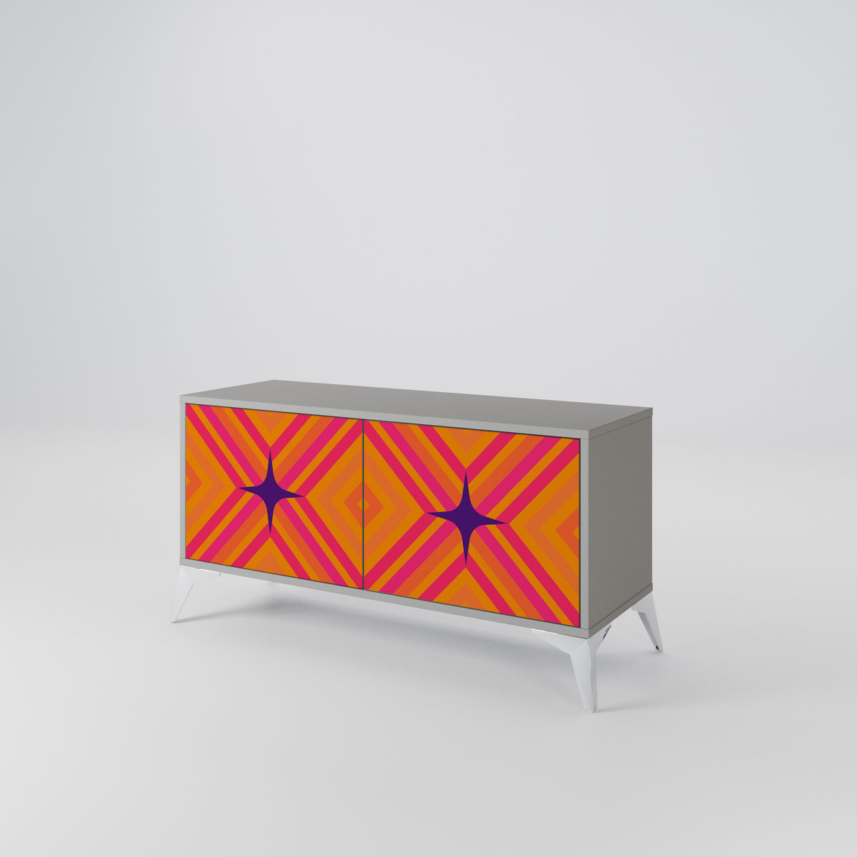 GEOMETRIC BRILLIANCE Compact 2-Door TV Cabinet