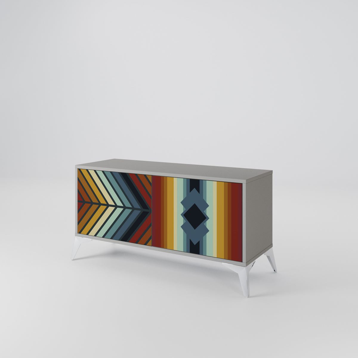 INDIGENOUS ZIGZAG Compact 2-Door TV Cabinet