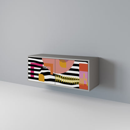 CHROMATIC ABSTRACT Compact 2-Door TV Cabinet
