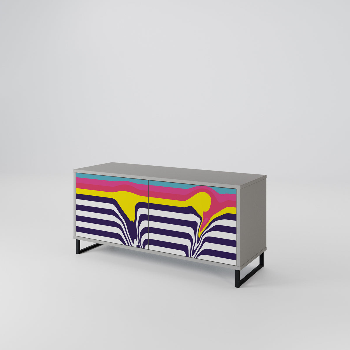 COLORFUL DIVERSION Compact 2-Door TV Cabinet