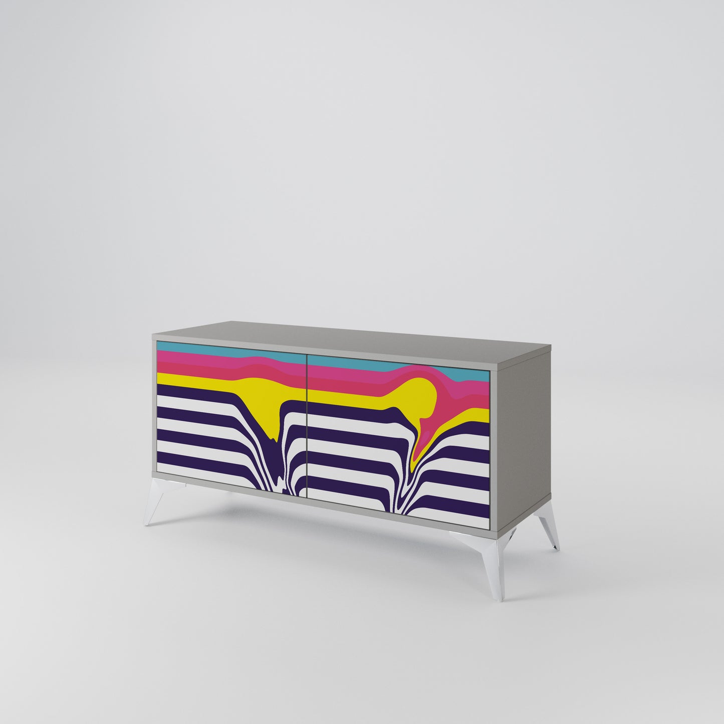 COLORFUL DIVERSION Compact 2-Door TV Cabinet