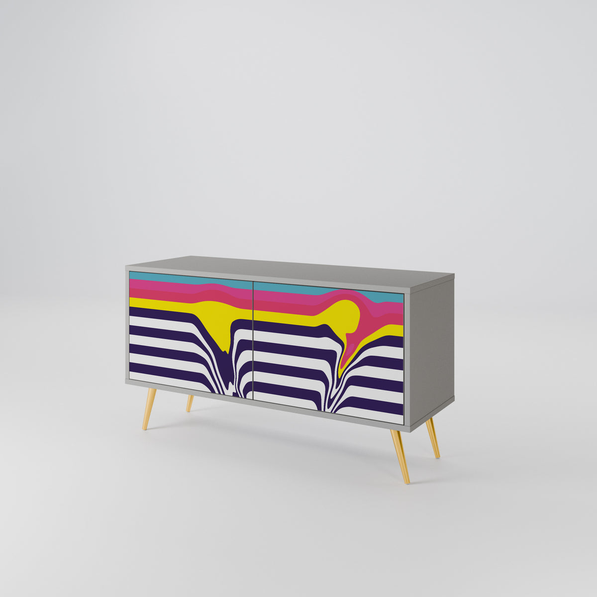 COLORFUL DIVERSION Compact 2-Door TV Cabinet