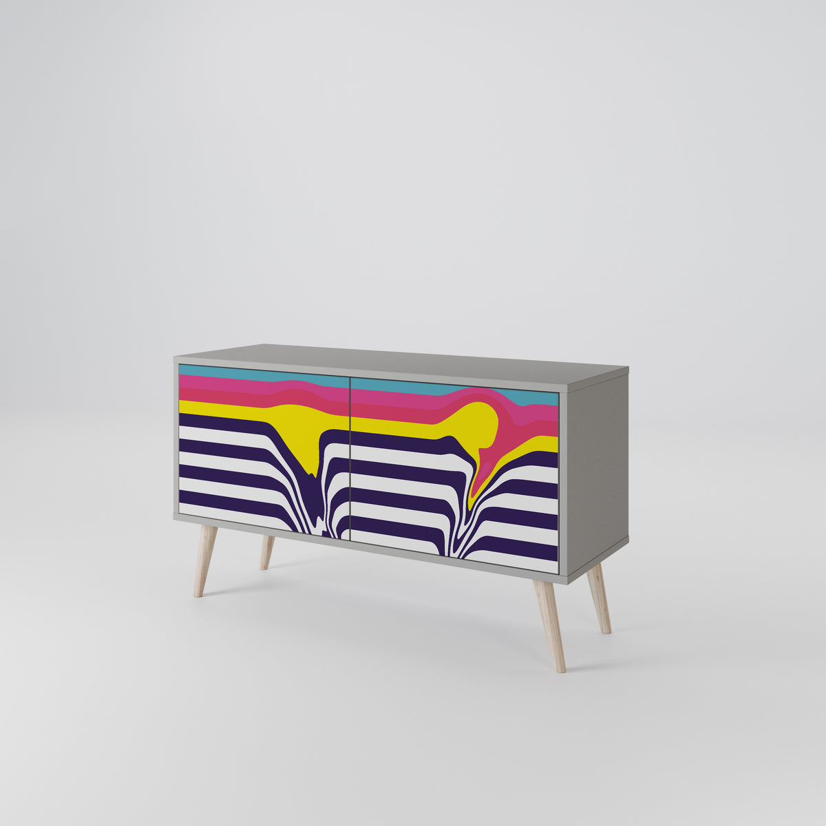 COLORFUL DIVERSION Compact 2-Door TV Cabinet