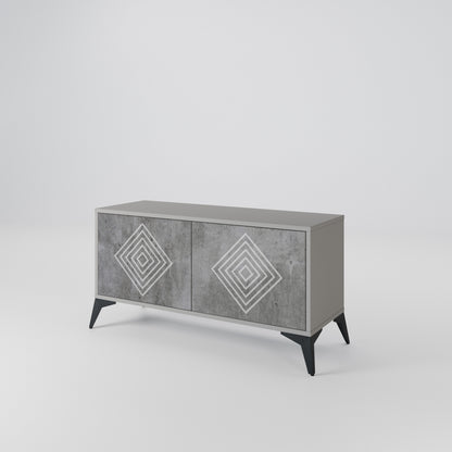 POLYGONAL ARTISTRY Compact 2-Door TV Cabinet