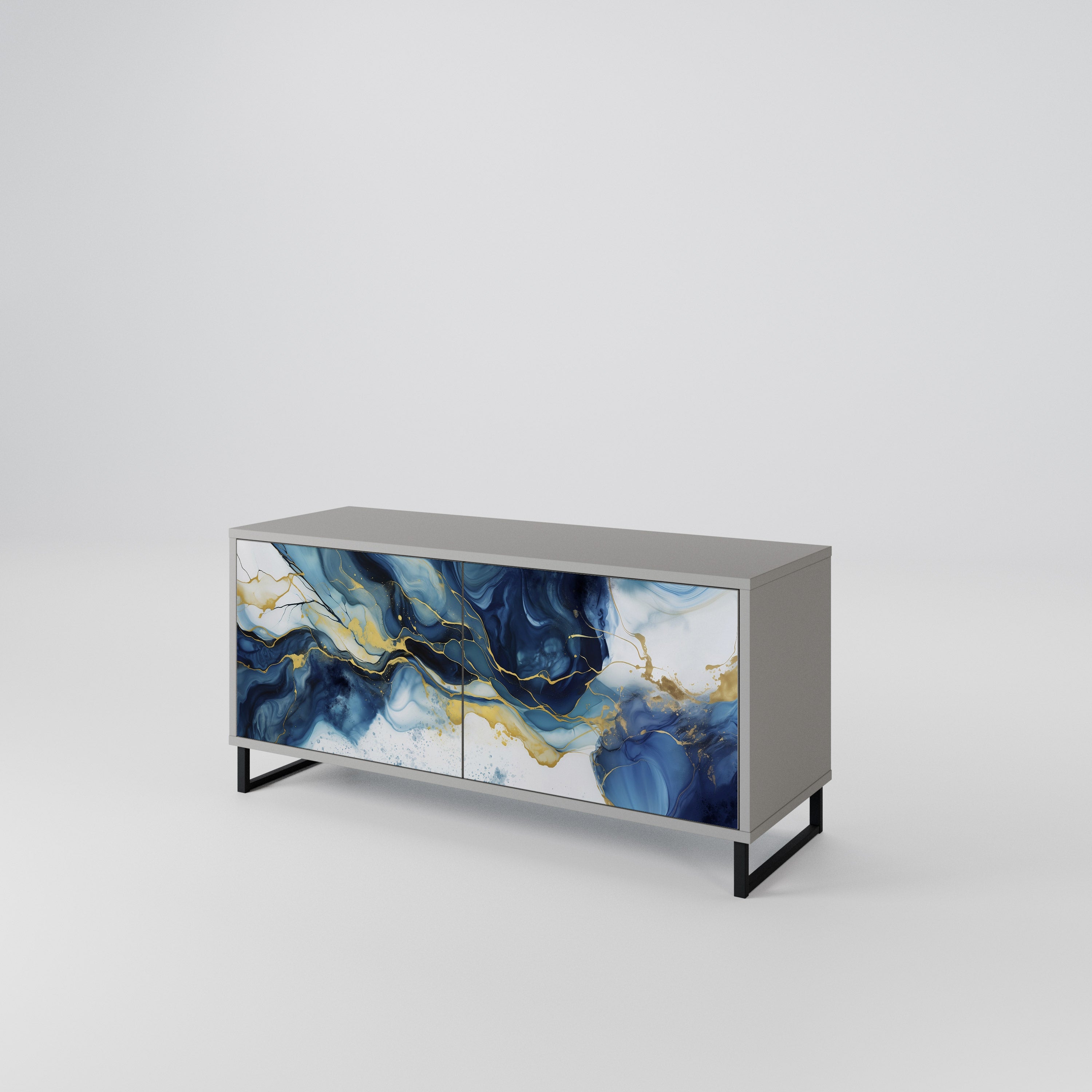 INKY MARBLE Compact 2-Door TV Cabinet