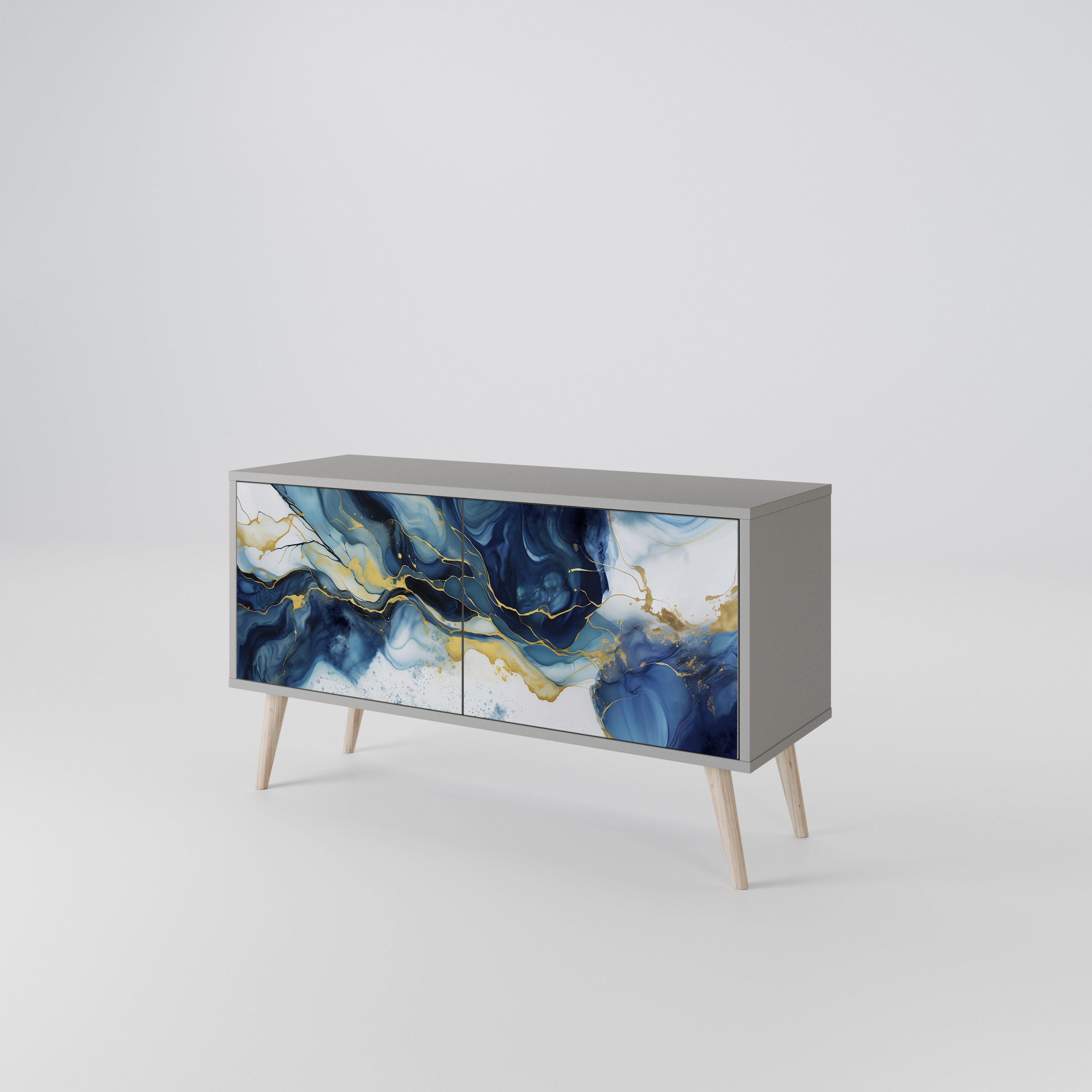 INKY MARBLE Compact 2-Door TV Cabinet