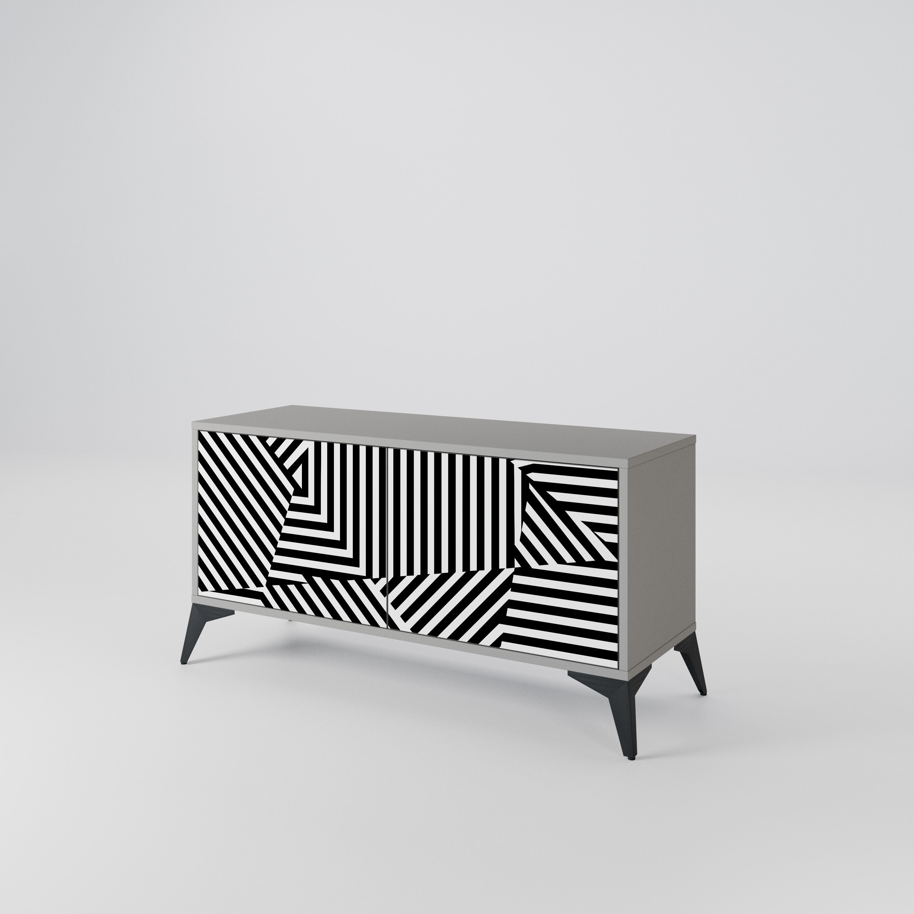 ILLUSIONARY LATTICE Compact 2-Door TV Cabinet