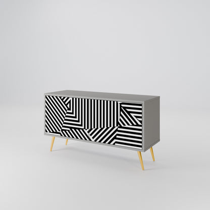 ILLUSIONARY LATTICE Compact 2-Door TV Cabinet