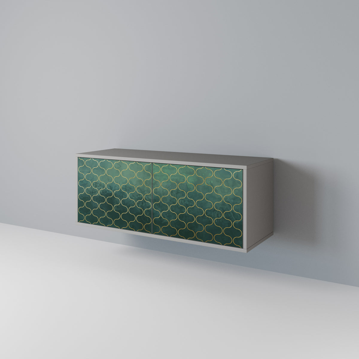 TESSELATED GREENERY Compact 2-Door TV Cabinet