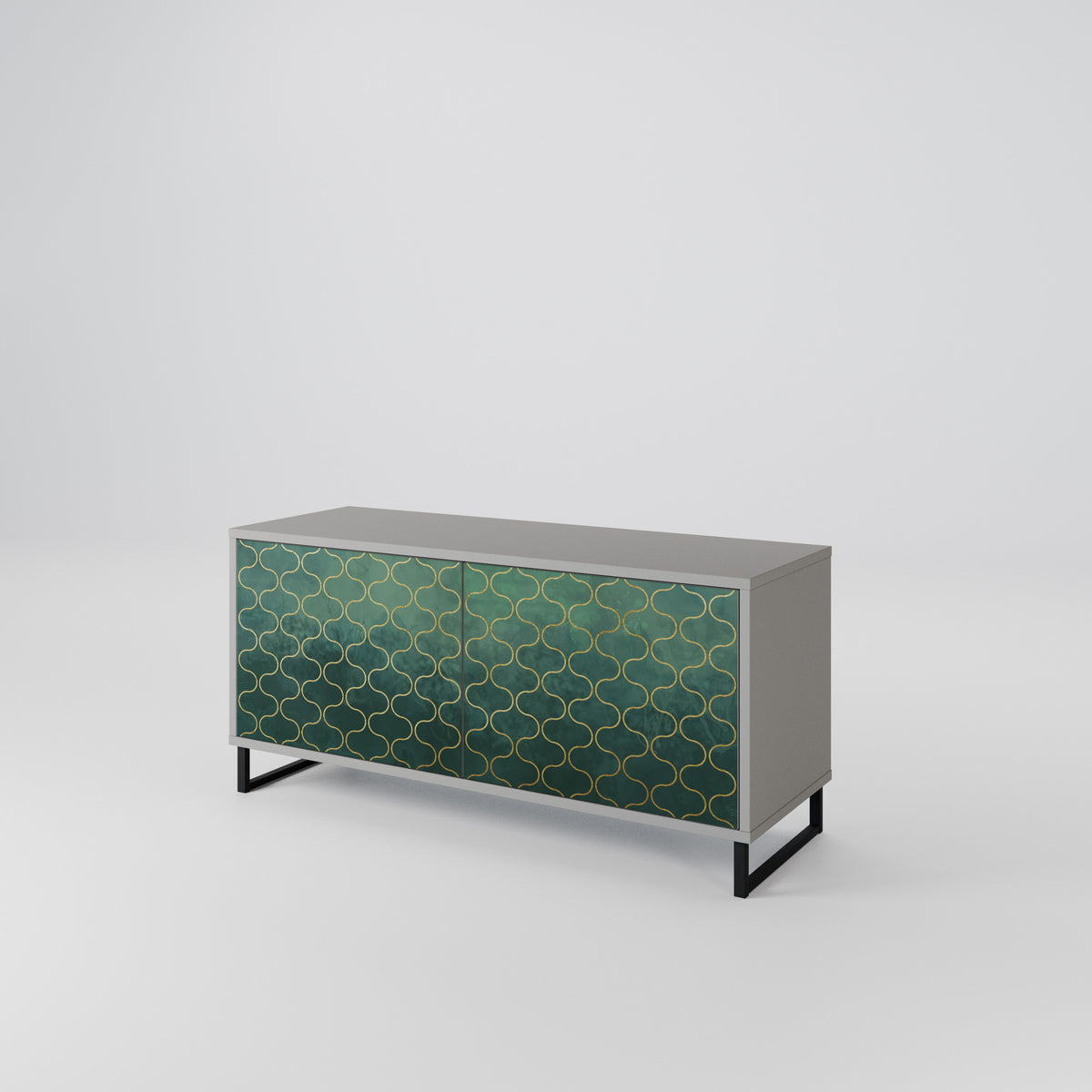 TESSELATED GREENERY Compact 2-Door TV Cabinet