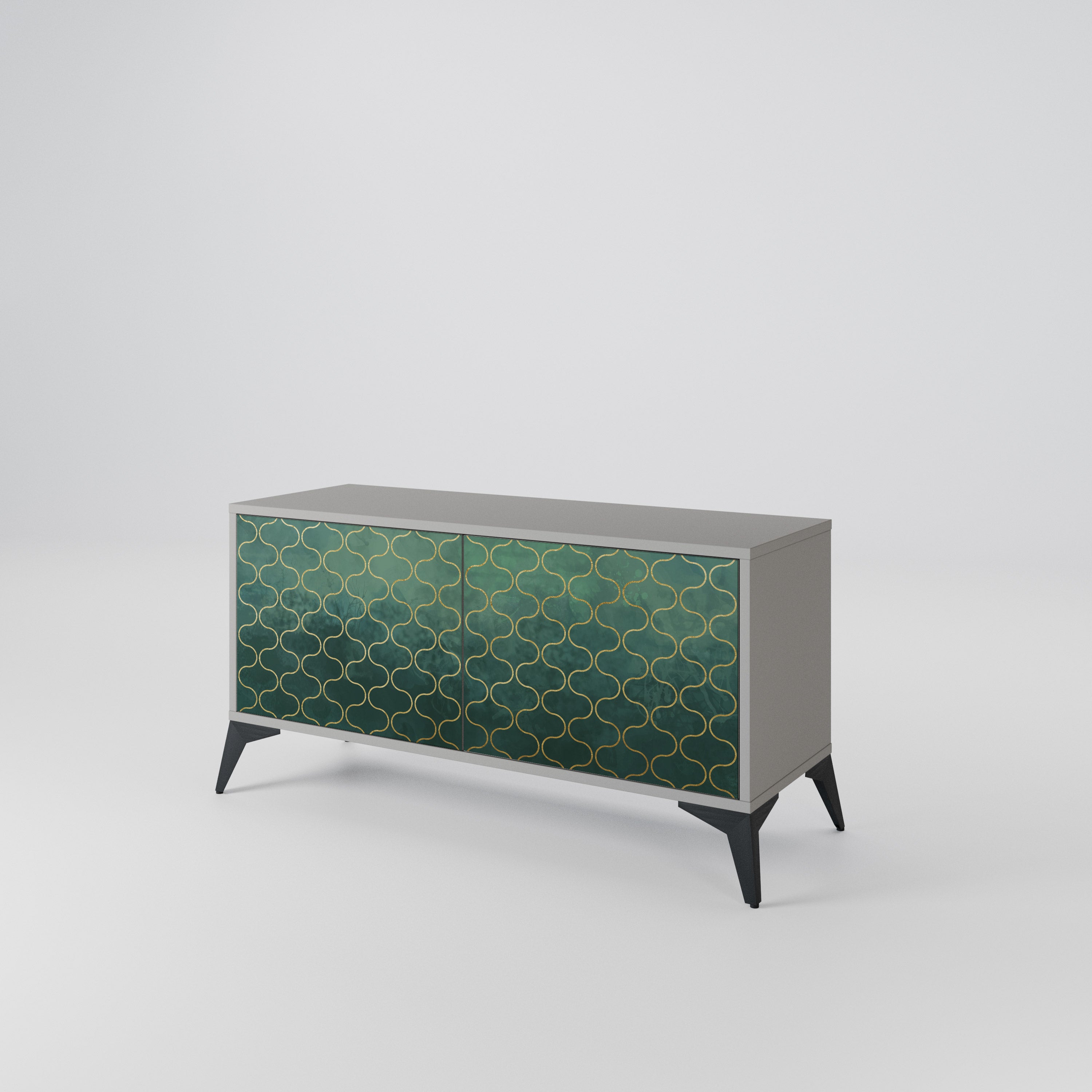 TESSELATED GREENERY Compact 2-Door TV Cabinet