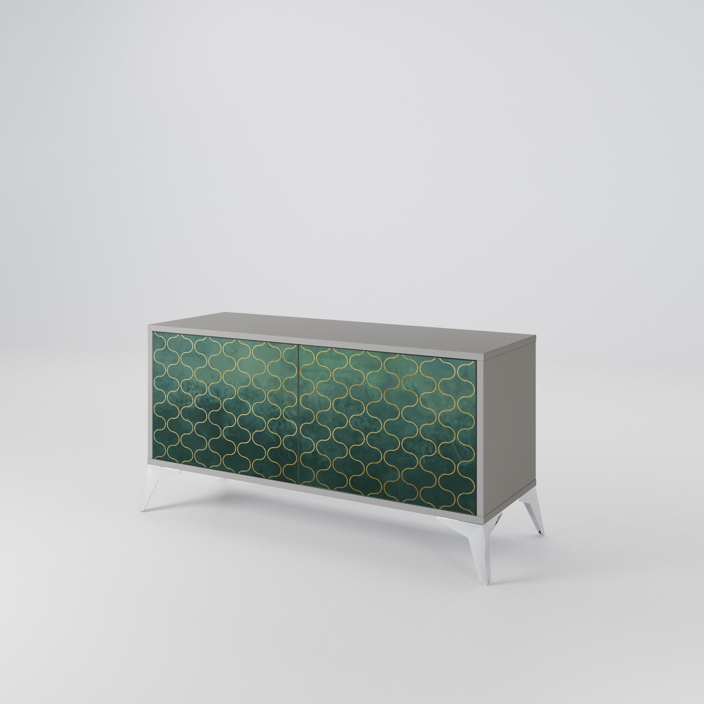 TESSELATED GREENERY Compact 2-Door TV Cabinet