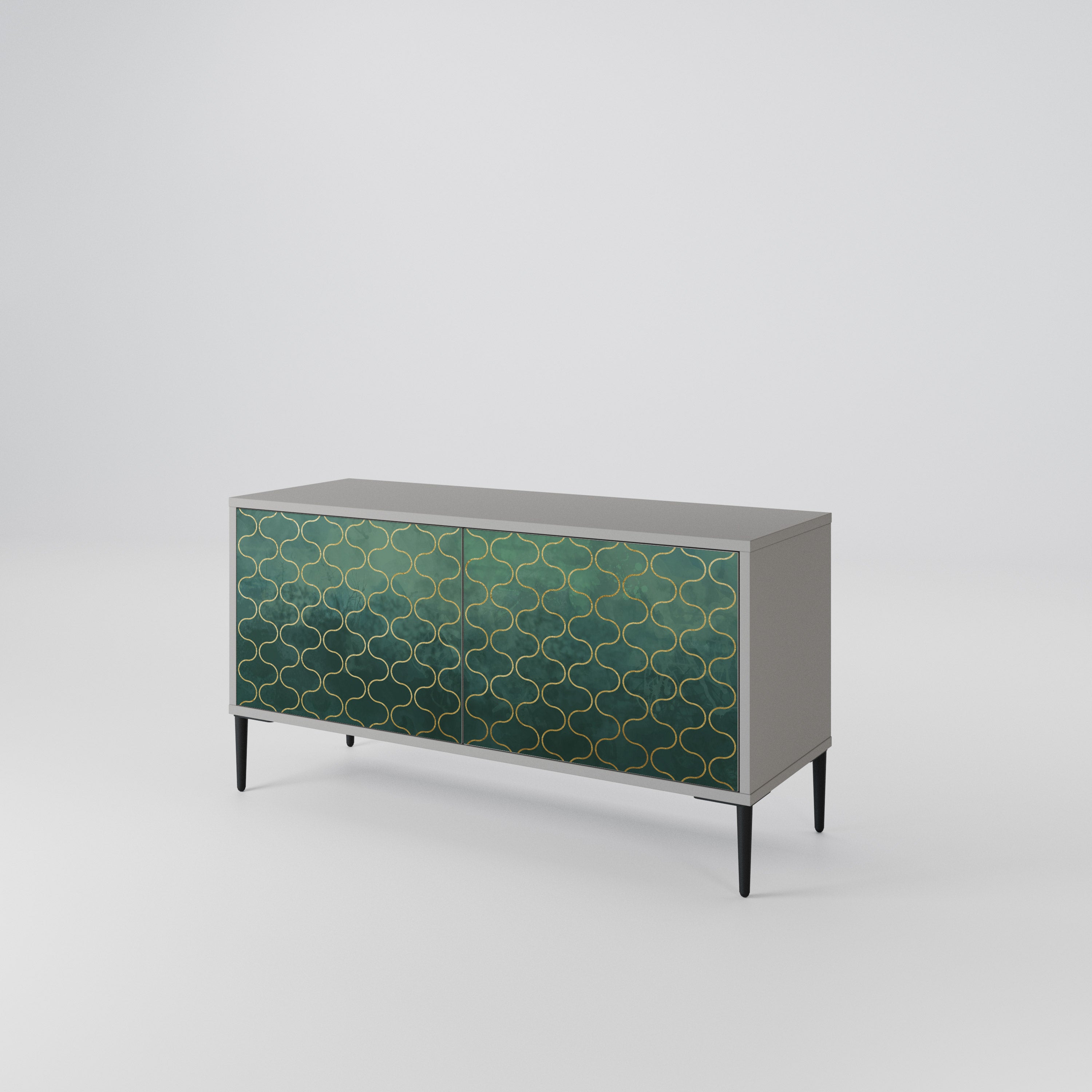 TESSELATED GREENERY Compact 2-Door TV Cabinet