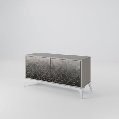 TESSELATED GRAYISH Compact 2-Door TV Cabinet