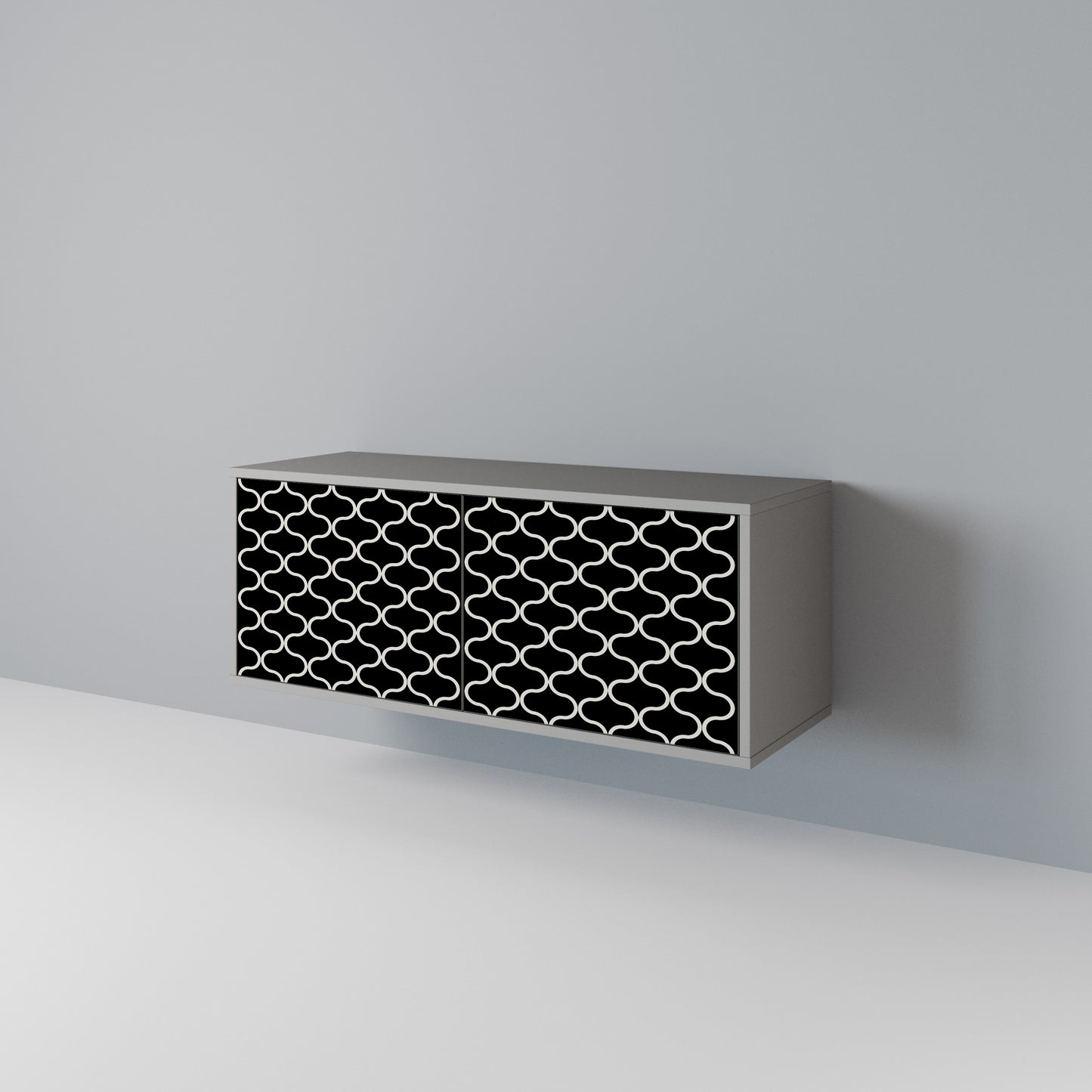 TESSELATED BLACKNESS Compact 2-Door TV Cabinet