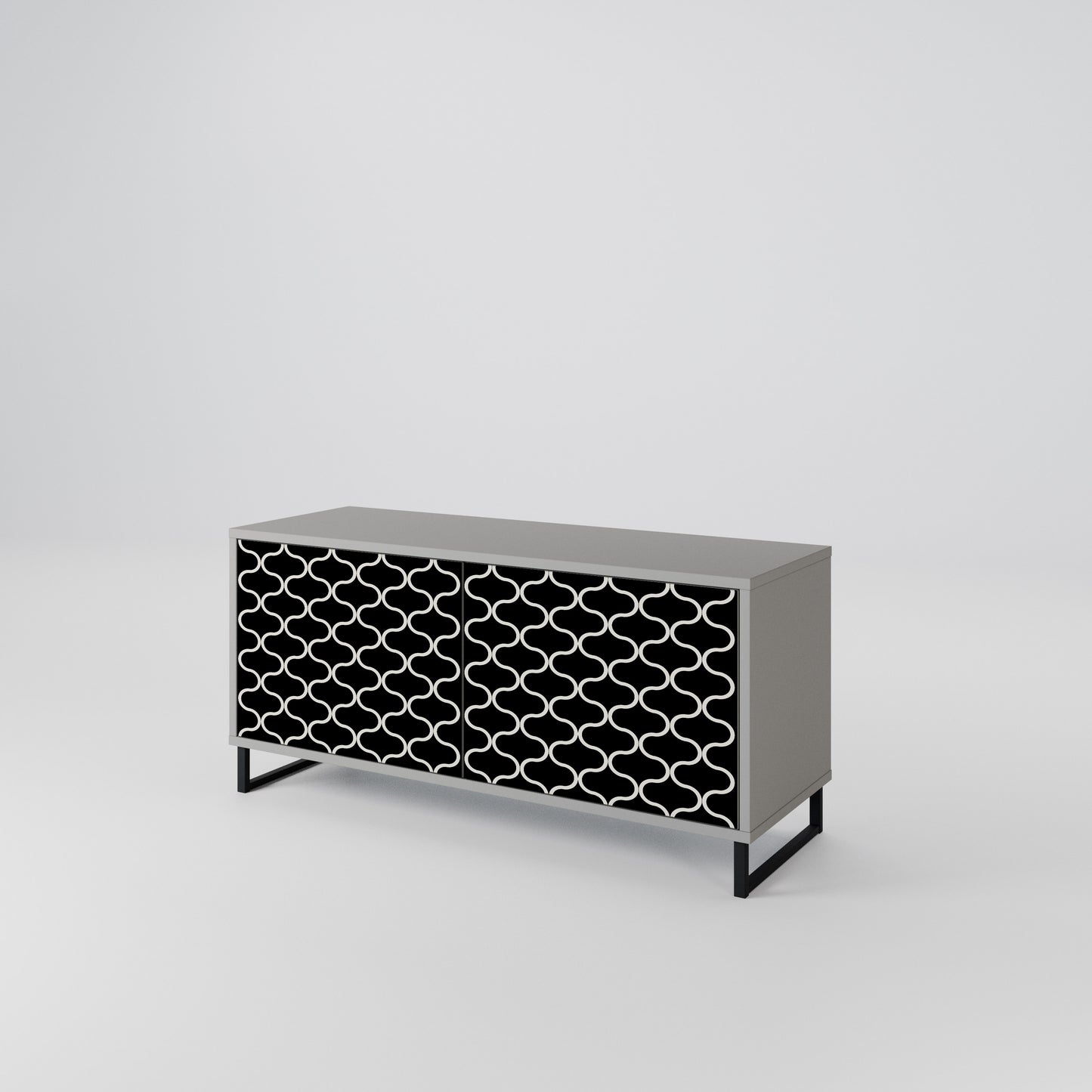 TESSELATED BLACKNESS Compact 2-Door TV Cabinet