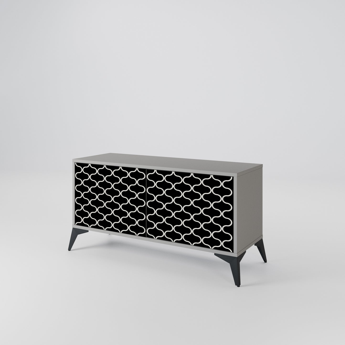 TESSELATED BLACKNESS Compact 2-Door TV Cabinet