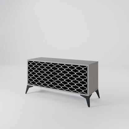 TESSELATED BLACKNESS Compact 2-Door TV Cabinet