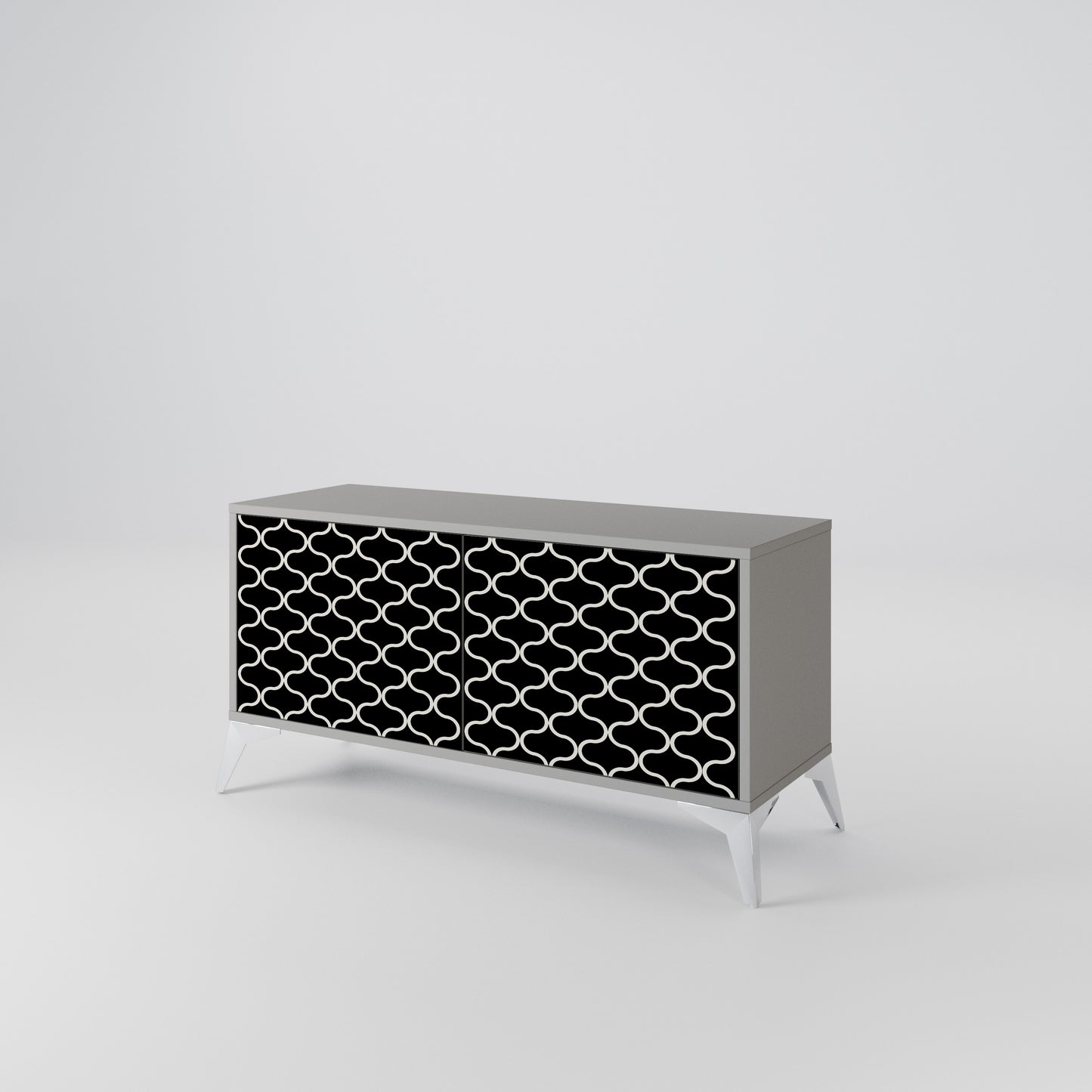 TESSELATED BLACKNESS Compact 2-Door TV Cabinet