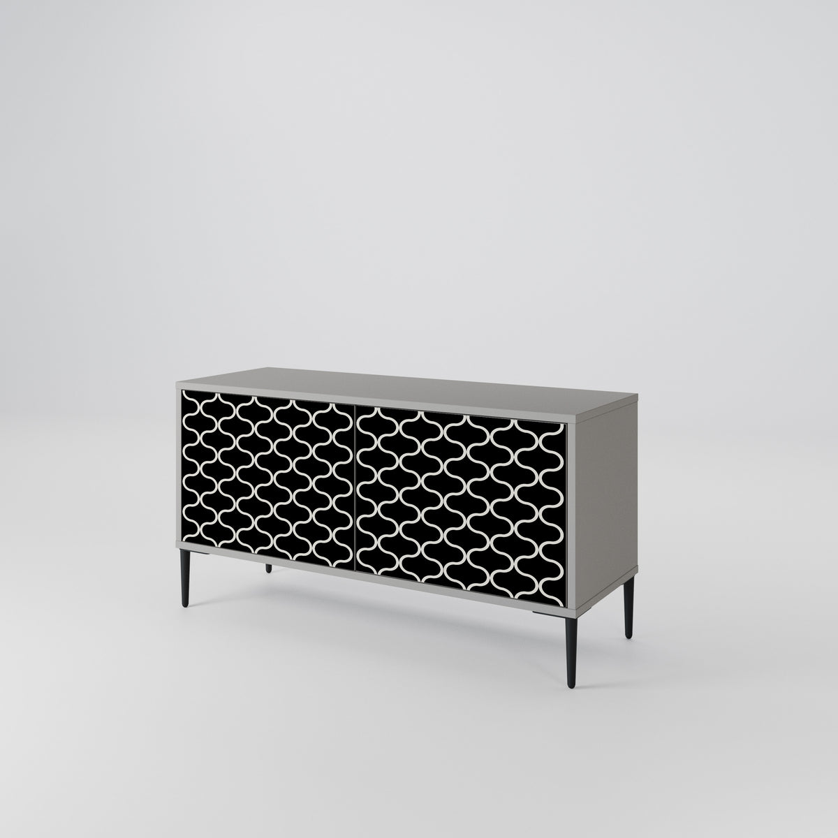 TESSELATED BLACKNESS Compact 2-Door TV Cabinet