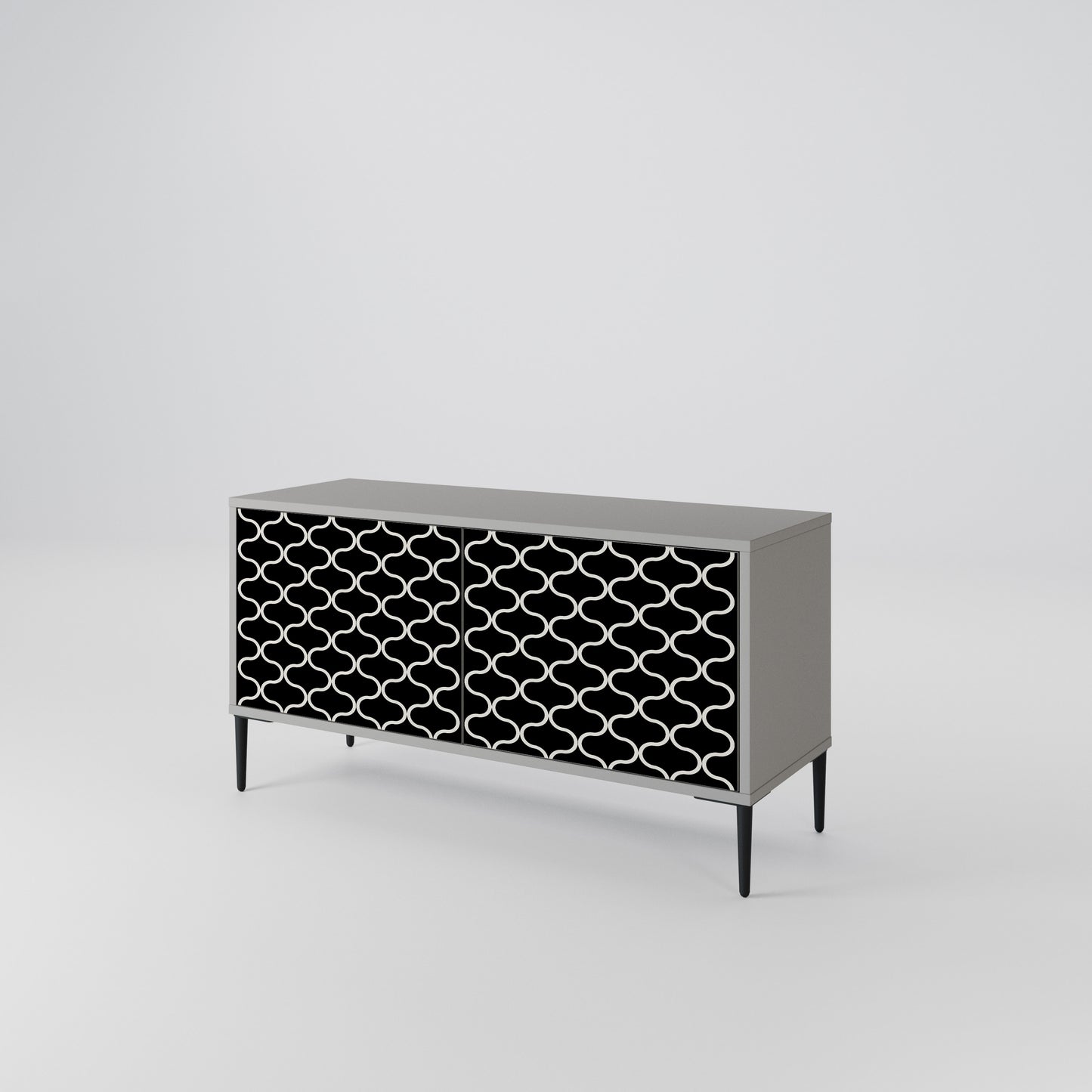 TESSELATED BLACKNESS Compact 2-Door TV Cabinet