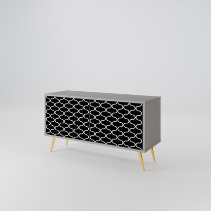 TESSELATED BLACKNESS Compact 2-Door TV Cabinet