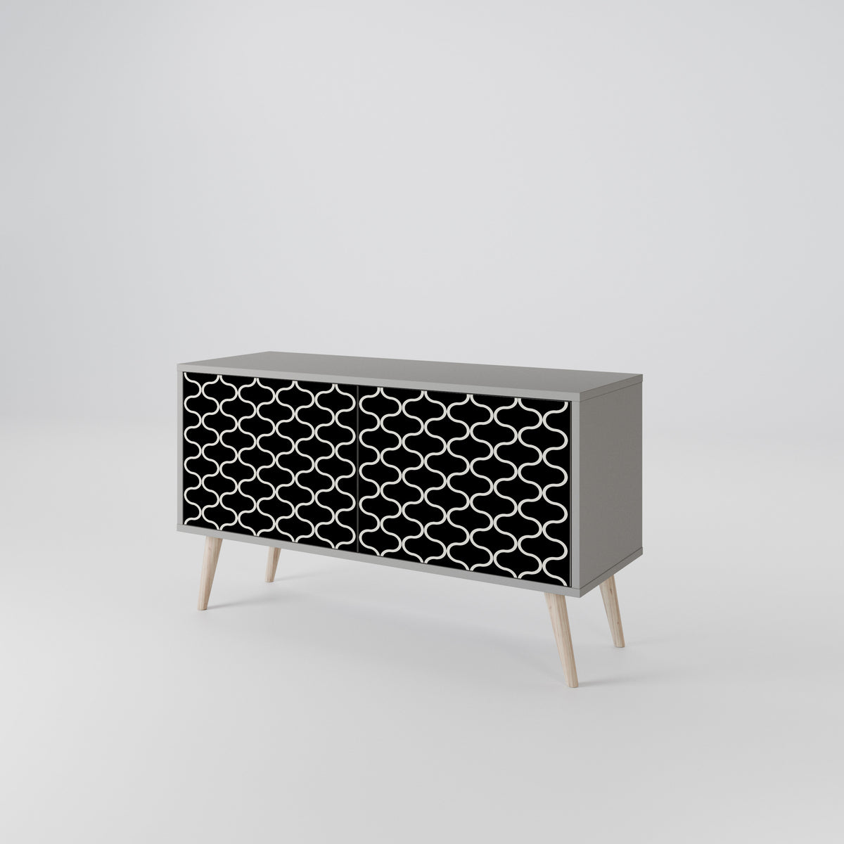TESSELATED BLACKNESS Compact 2-Door TV Cabinet