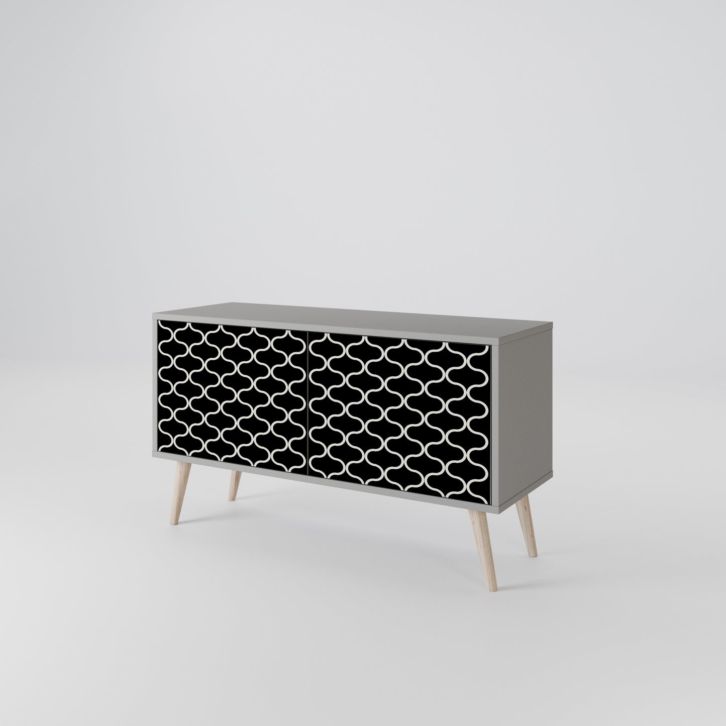 TESSELATED BLACKNESS Compact 2-Door TV Cabinet