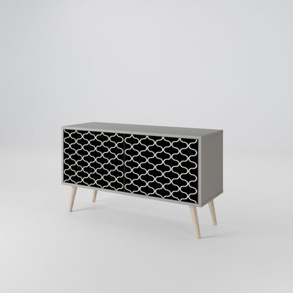 TESSELATED BLACKNESS Compact 2-Door TV Cabinet