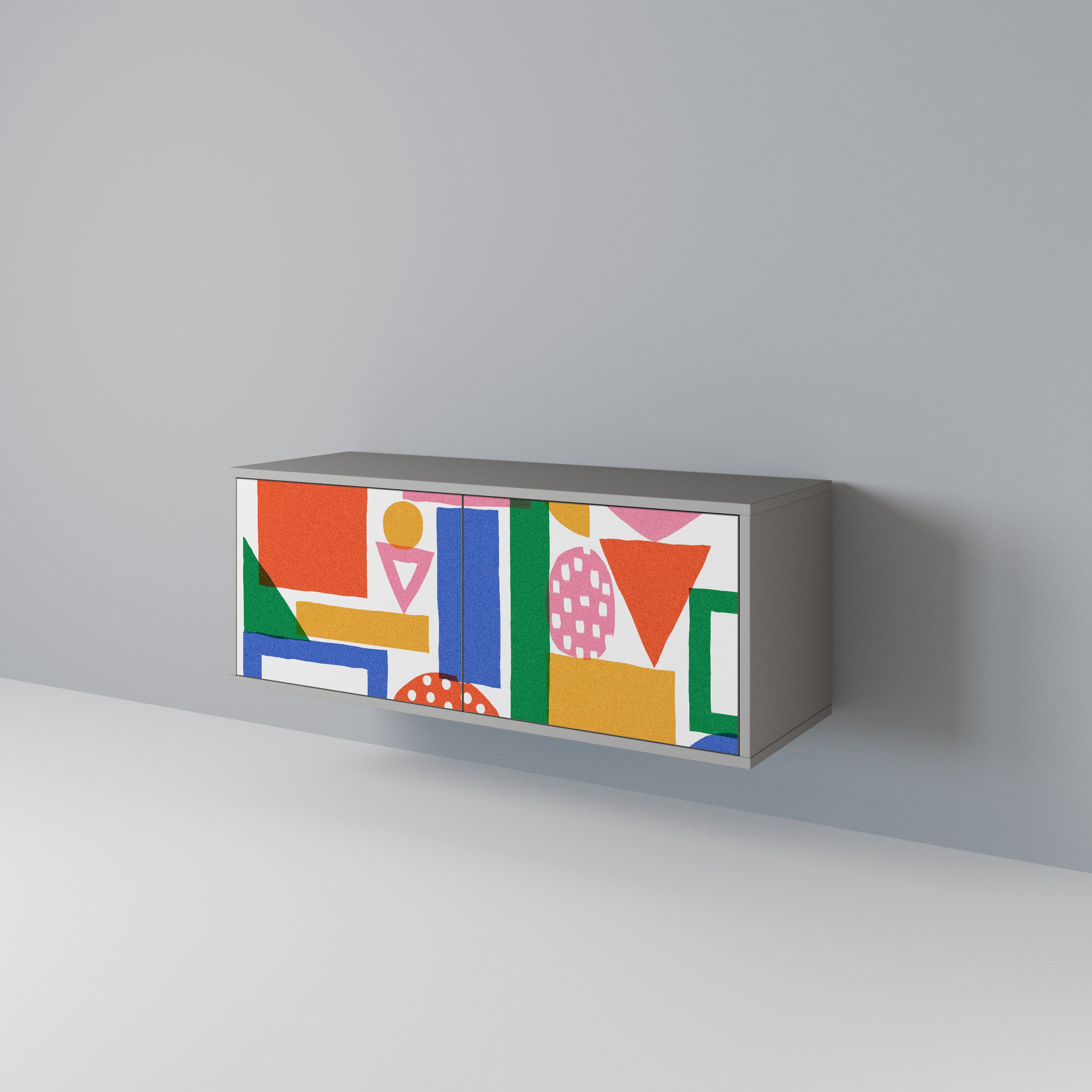 GEOMETRIC GLIMMER Compact 2-Door TV Cabinet