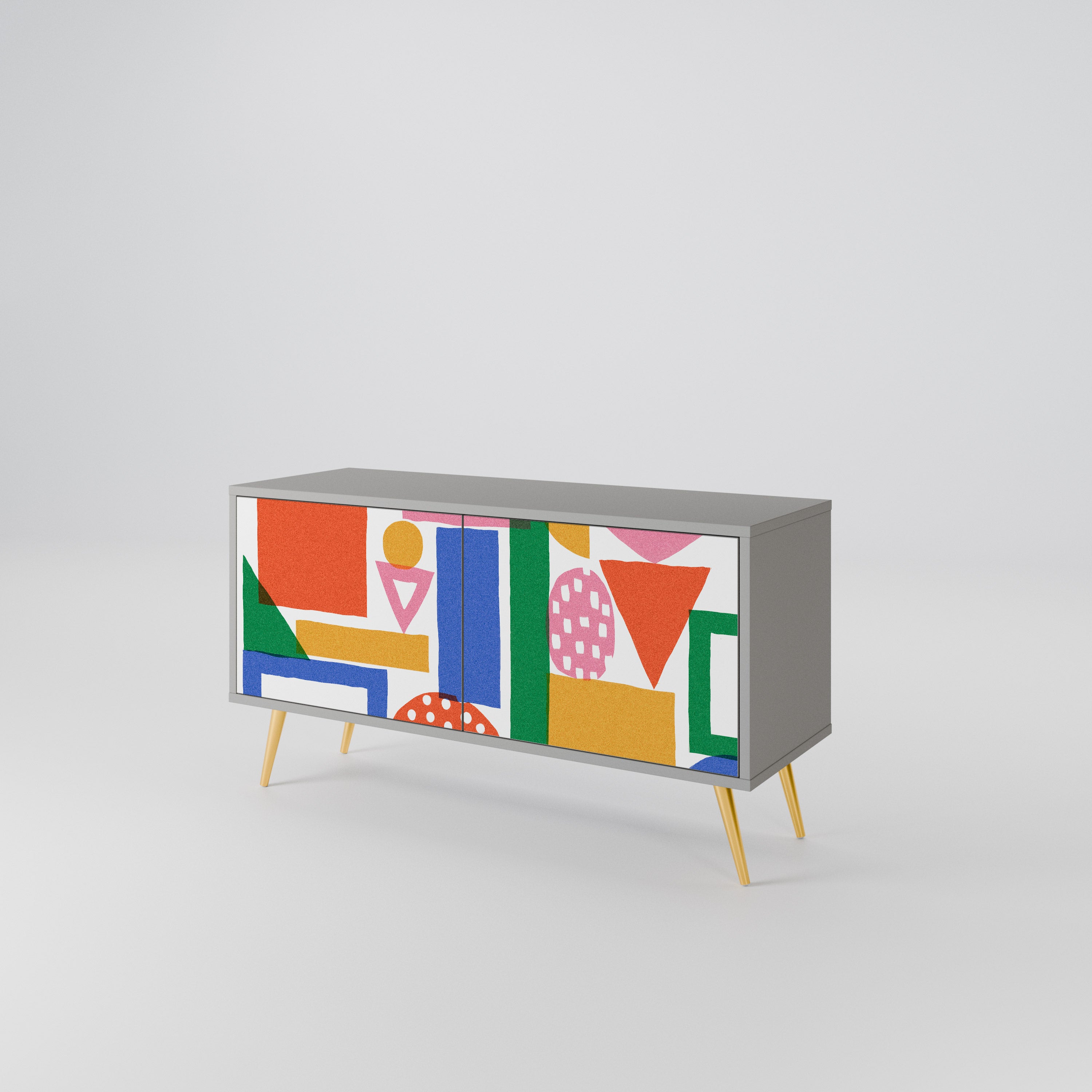 GEOMETRIC GLIMMER Compact 2-Door TV Cabinet