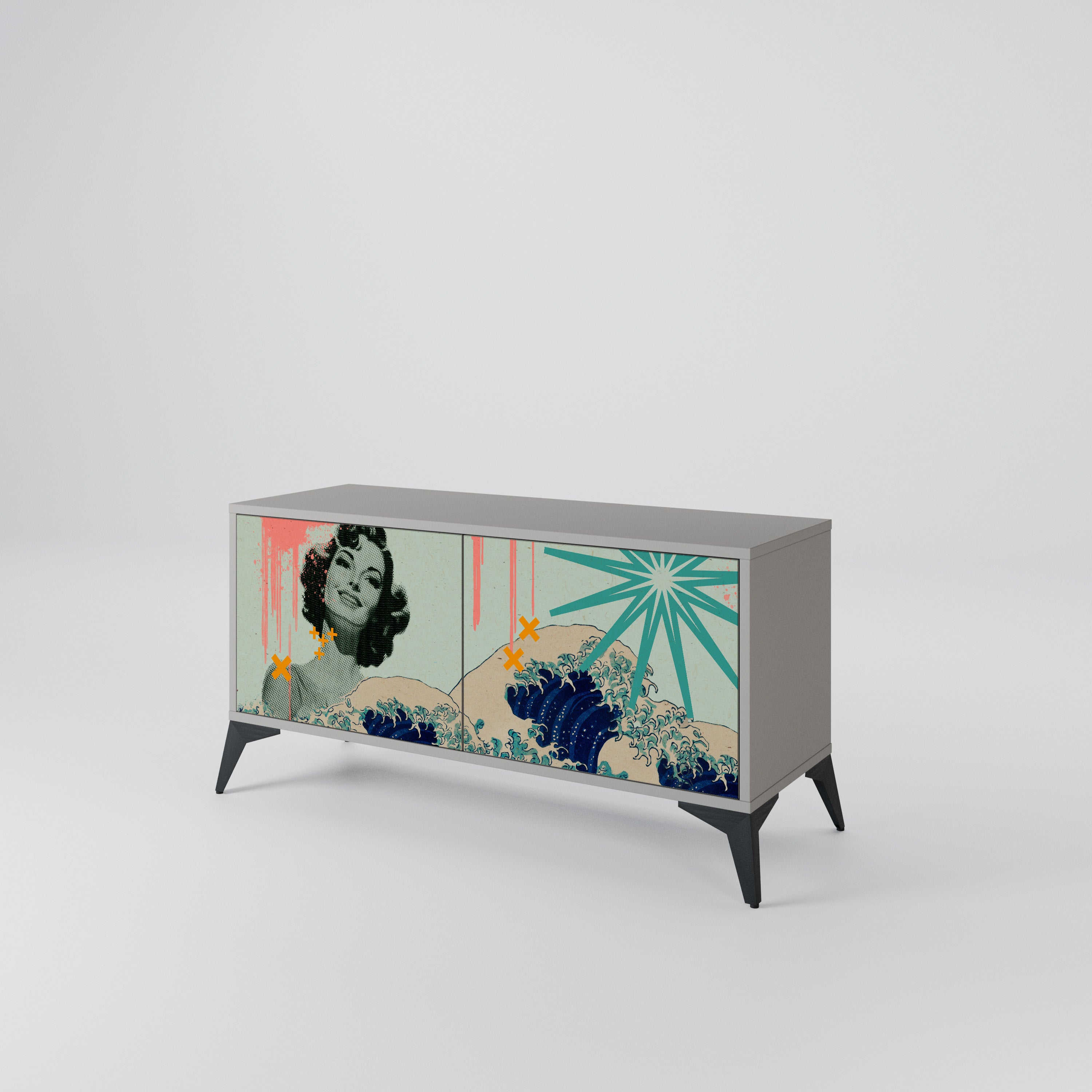 KANAGAWA BEAUTY Compact 2-Door TV Cabinet