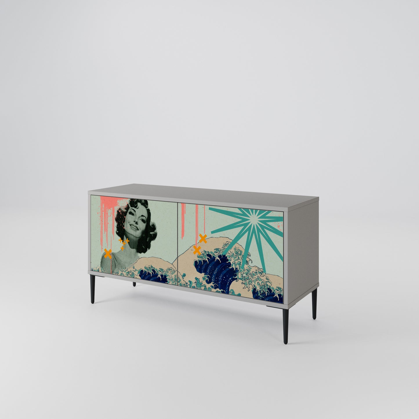 KANAGAWA BEAUTY Compact 2-Door TV Cabinet