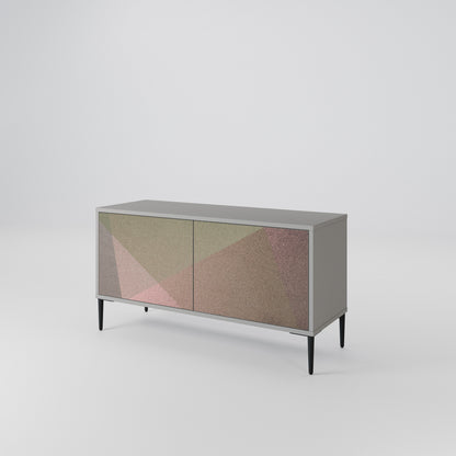 BEIGE GEOMETRY Compact 2-Door TV Cabinet