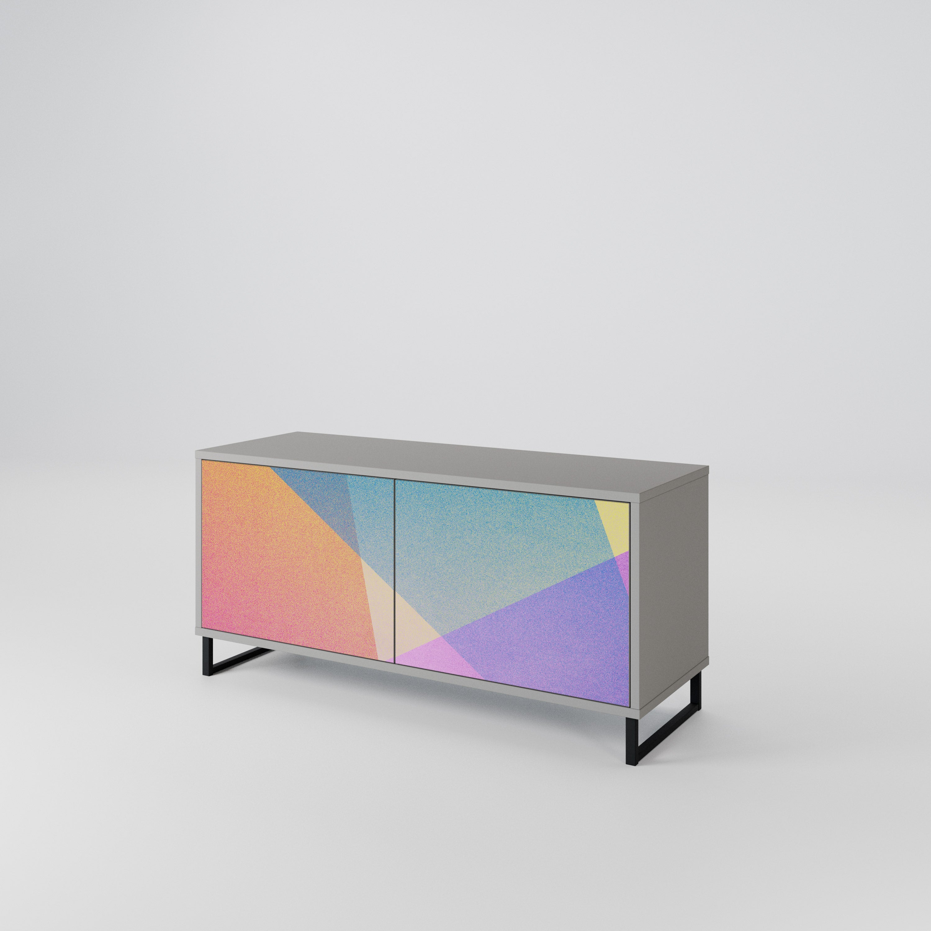 BRIGHT GEOMETRY Compact 2-Door TV Cabinet
