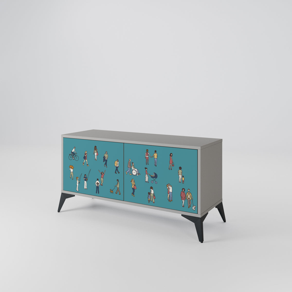 COLLECTIVE STREAM Compact 2-Door TV Cabinet