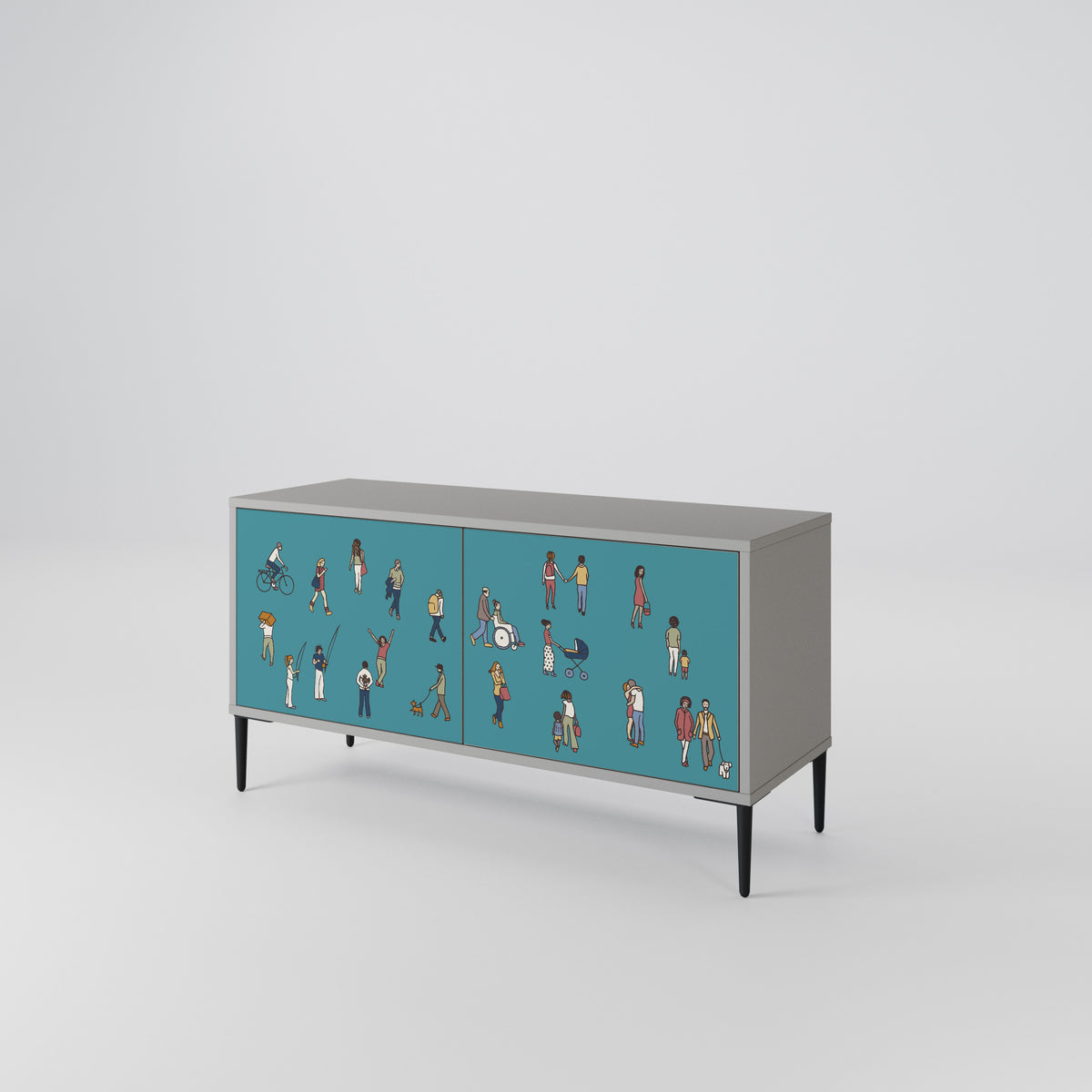 COLLECTIVE STREAM Compact 2-Door TV Cabinet