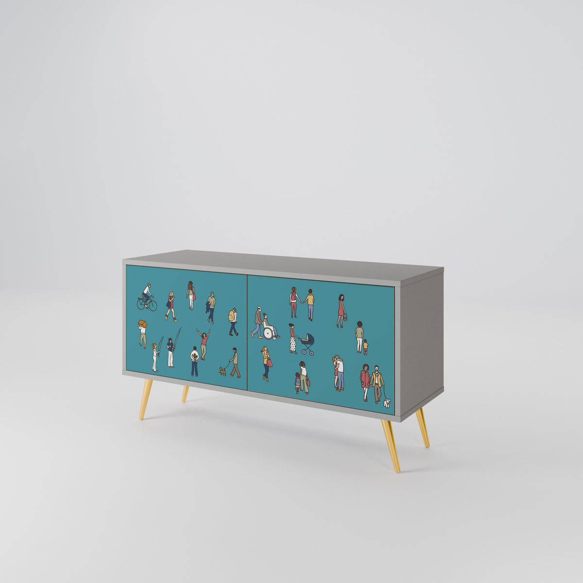 COLLECTIVE STREAM Compact 2-Door TV Cabinet