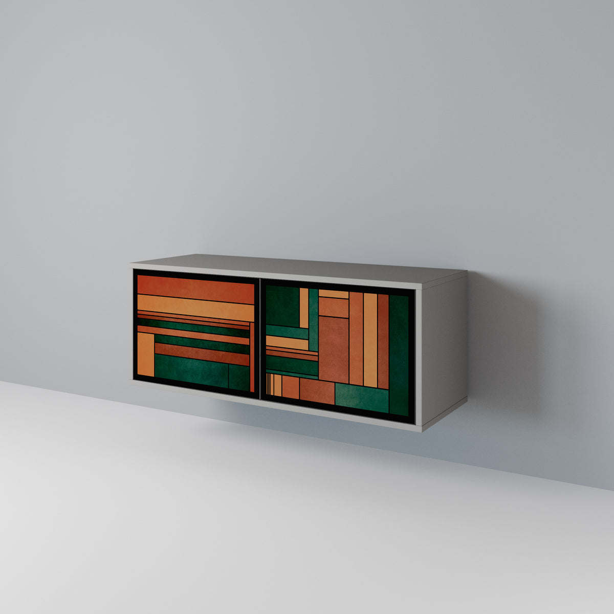 EARTHY FIGURES Compact 2-Door TV Cabinet