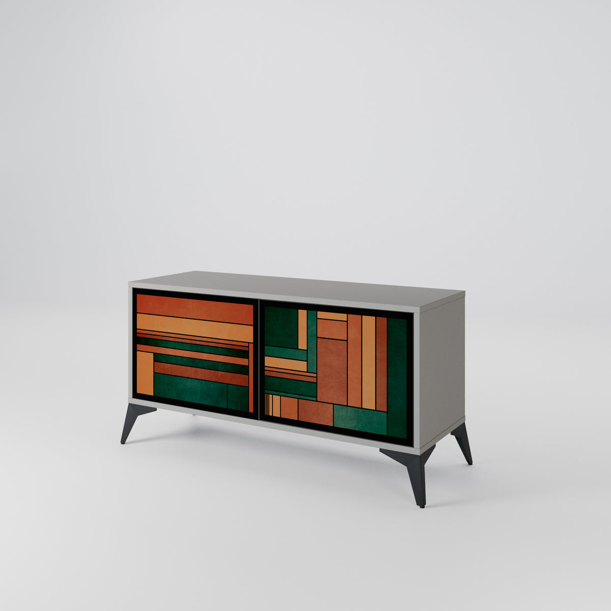 EARTHY FIGURES Compact 2-Door TV Cabinet