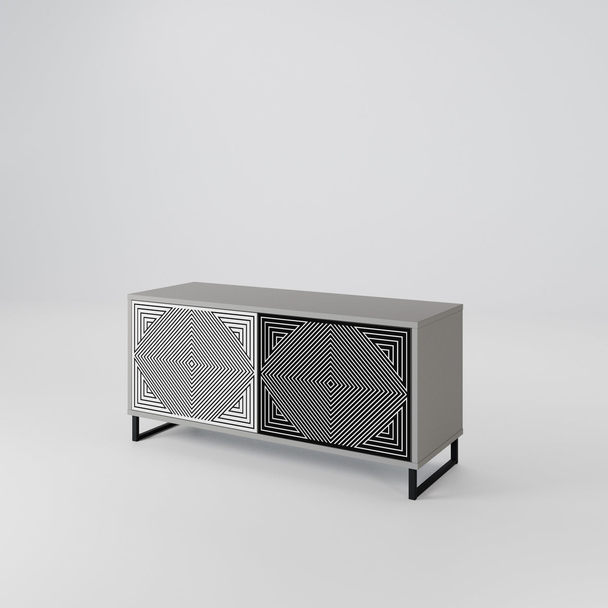 POLYGON ILLUSION Compact 2-Door TV Cabinet