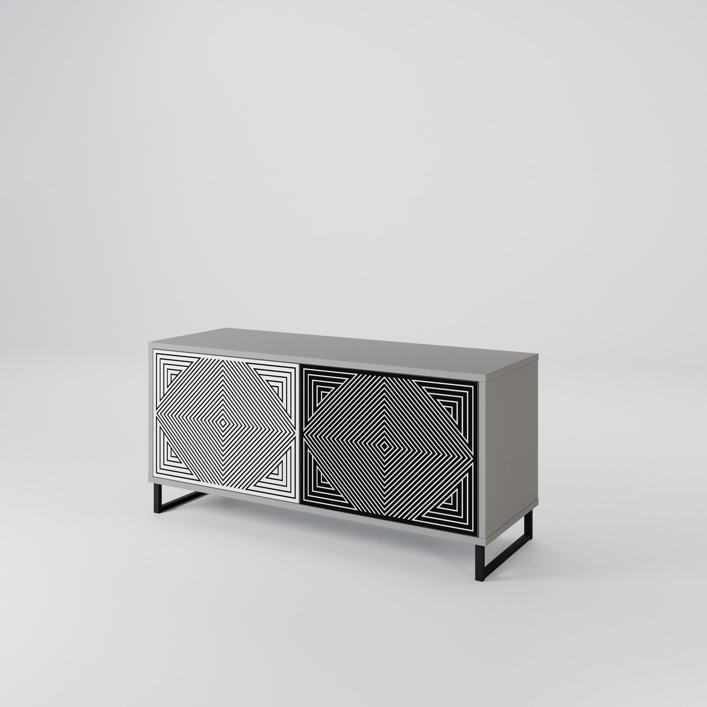 POLYGON ILLUSION Compact 2-Door TV Cabinet