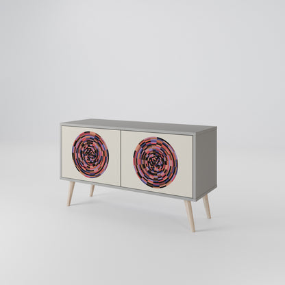BROWN CIRCLES Compact 2-Door TV Cabinet